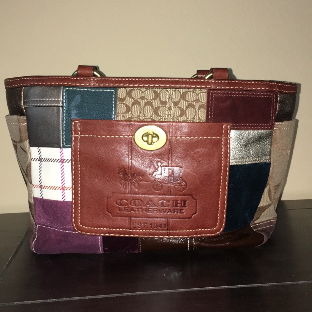Coach bag multi-patterned
